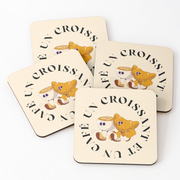 Item preview, Un Croissant et un Cafe - Cute French Breakfast Illustration designed and sold by printogoal.