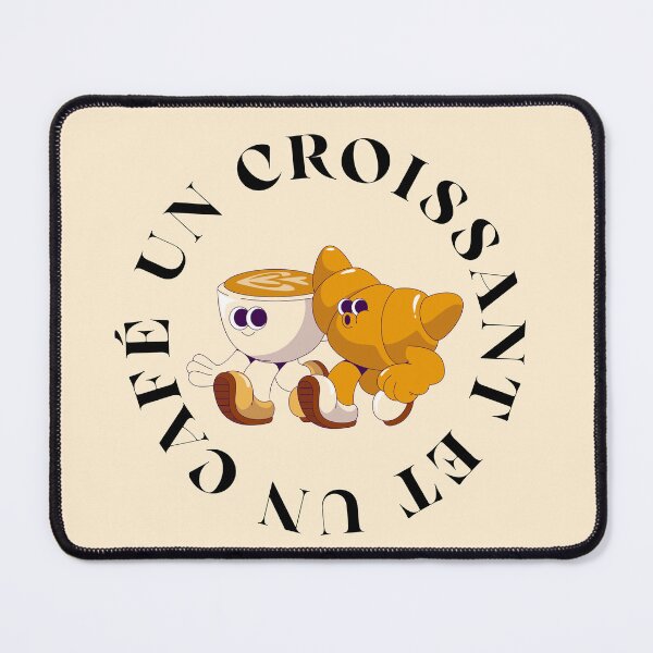 Item preview, Un Croissant et un Cafe - Cute French Breakfast Illustration designed and sold by printogoal.