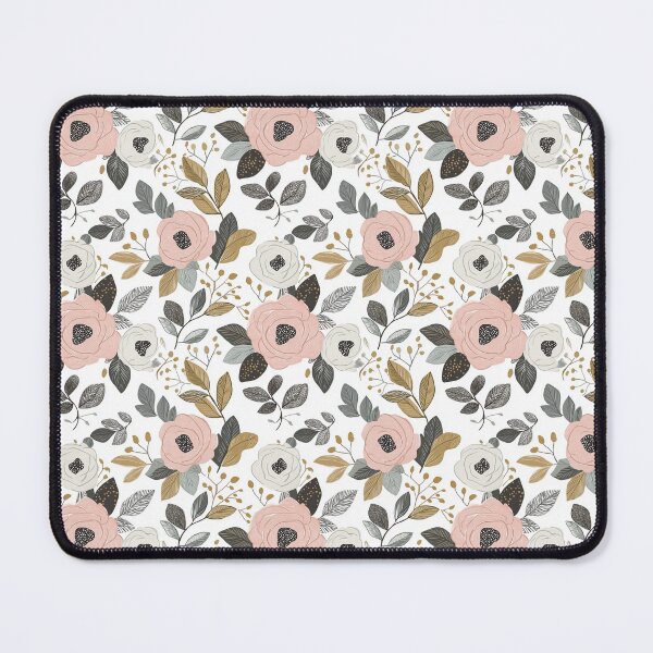 Item preview, modern pink and white roses designed and sold by PoppyLaneStudio.