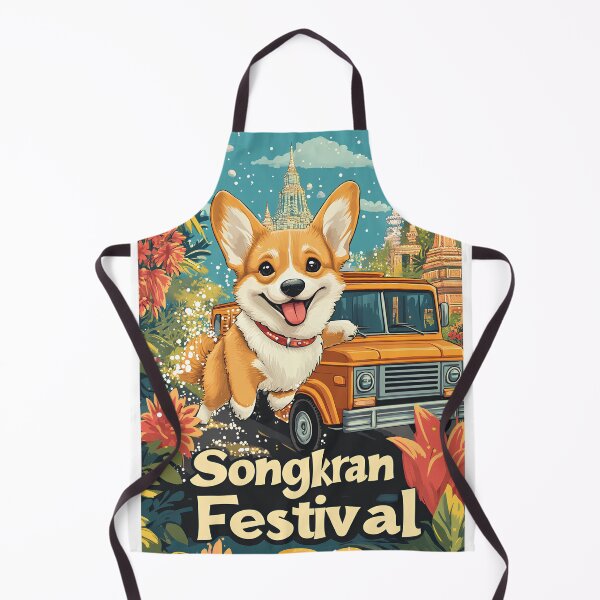 Item preview, Corgi Songkran Festival T-Shirt – Playful & Festive! designed and sold by BatkuzaHUB.