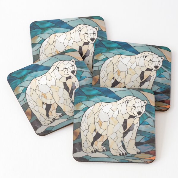 Item preview, Polar Bear in Stained Glass designed and sold by RedHandedOD.
