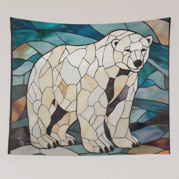 Item preview, Polar Bear in Stained Glass designed and sold by RedHandedOD.