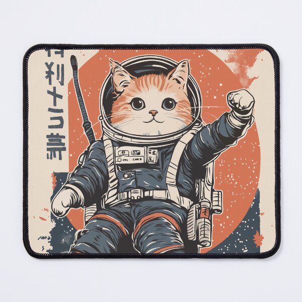 Item preview, Astronaut Cat Floating in Space – Retro Sci-Fi Space Illustration designed and sold by DiShepherd.