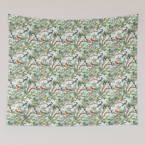 Item preview, colourful exotic birds in jungle designed and sold by PoppyLaneStudio.