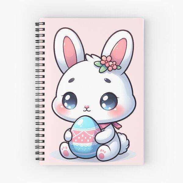 Item preview, Cute Kawaii White Easter Bunny designed and sold by AnmitsuArt.