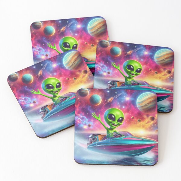 Item preview, Alien using a speedboat in space designed and sold by Dogandesighn.