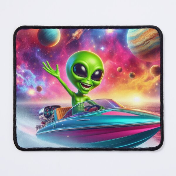 Item preview, Alien using a speedboat in space designed and sold by Dogandesighn.