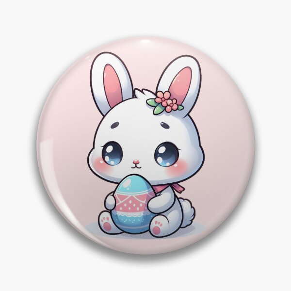 Item preview, Cute Kawaii White Easter Bunny designed and sold by AnmitsuArt.