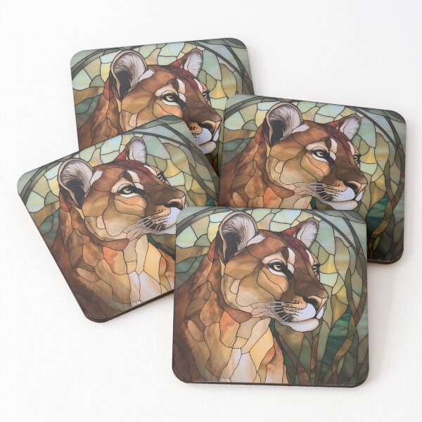 Item preview, Cougar in Stained Glass designed and sold by RedHandedOD.