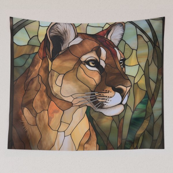 Item preview, Cougar in Stained Glass designed and sold by RedHandedOD.