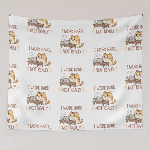 Item preview, Chubby Cat I Work Hard… Not Really designed and sold by SignumShop.