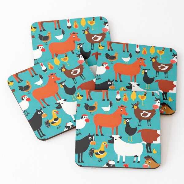 Item preview, Patrón de animales de granja: ovejas, vacas y gallinas designed and sold by GrizzlyCollective.