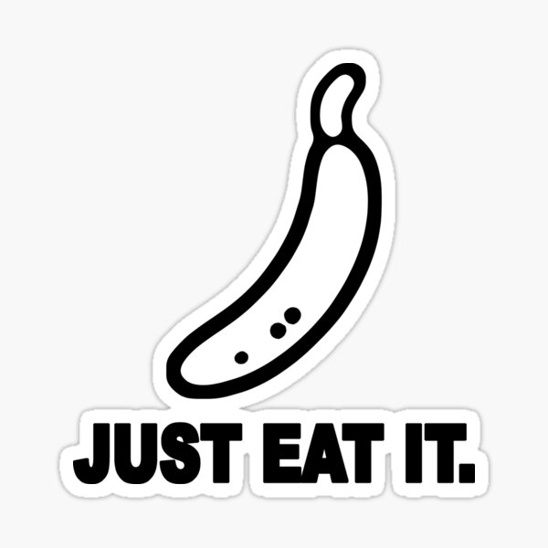 Item preview, Black Just Eat It Banana Minimalist Funny Logo T-Shirt  designed and sold by TheGianixArt.