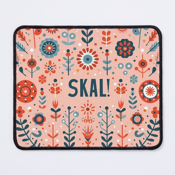 Item preview, Scandinavian Folk Art – Cheerful "Skål!" Celebration, Floral Symmetry & Warm Tones by heidiannemorris designed and sold by FOLK ART FUSION.