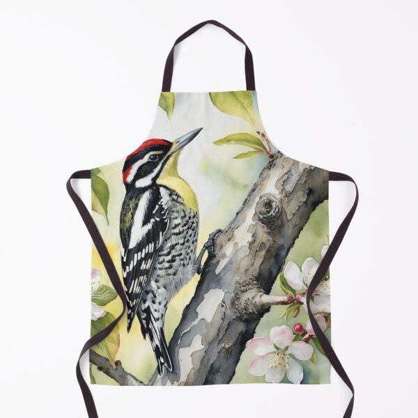 Item preview, Yellow-Bellied Sapsucker in Blooming Orchard designed and sold by WaterBirdArt.