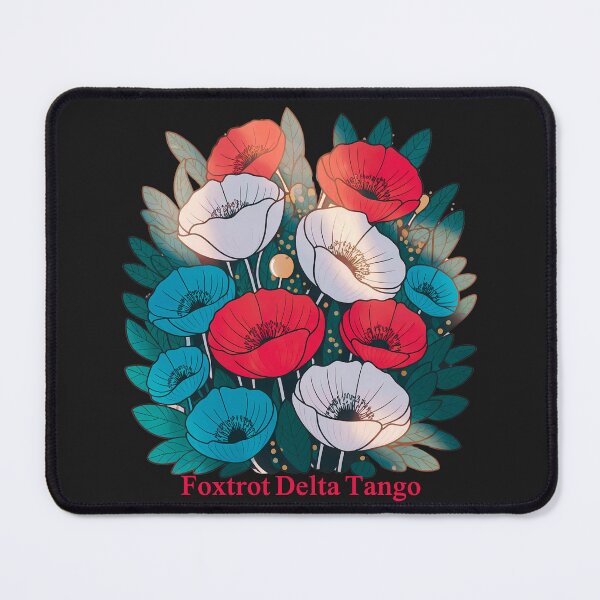 Item preview, Foxtrot Delta Tango: Vibrant Floral Art With Red, White, And Blue Blooms designed and sold by elynne9.