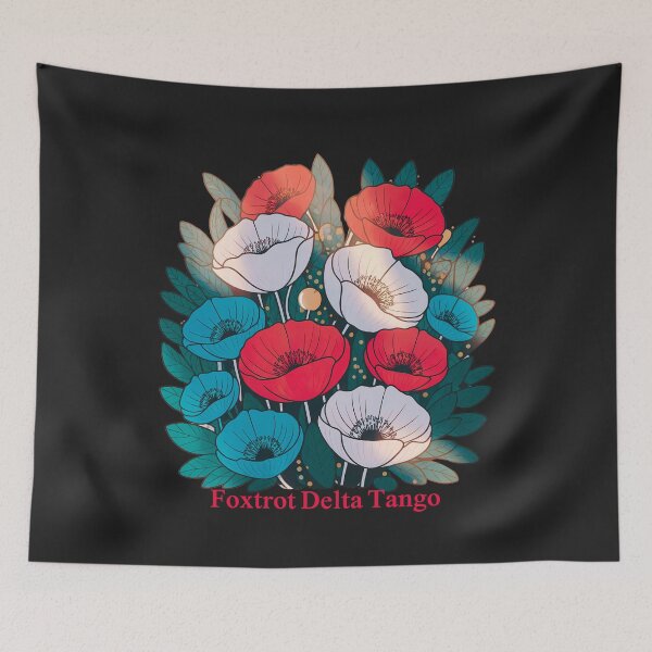 Item preview, Foxtrot Delta Tango:  Vibrant Floral Art With Red, White, And Blue Blooms designed and sold by elynne9.