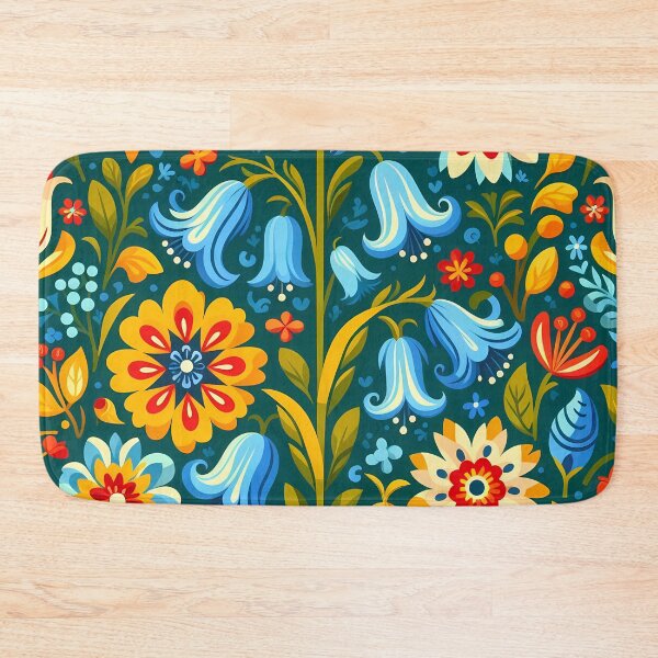 Item preview, Scandinavian Folk Art Flowers – Bluebell, Daisy, and Marigold, Nature and Joy by heidiannemorris designed and sold by FOLK ART FUSION by heidiannemorris.