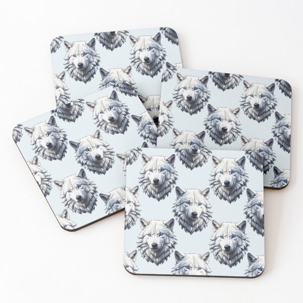 Item preview, White Wolf Head Pattern Design - White  designed and sold by PatternTitan.