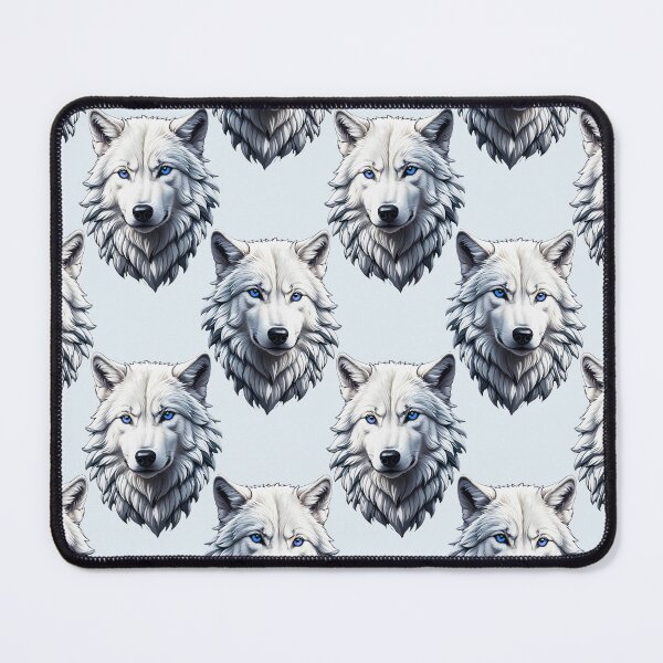 Item preview, White Wolf Head Pattern Design - White  designed and sold by PatternTitan.