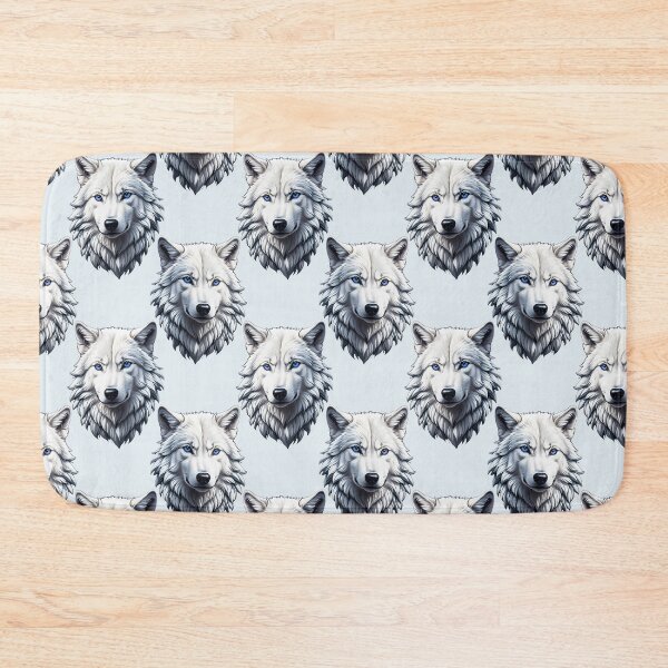 Item preview, White Wolf Head Pattern Design - White  designed and sold by PatternTitan.