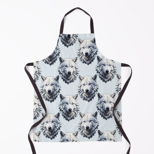 Item preview, White Wolf Head Pattern Design - White  designed and sold by PatternTitan.