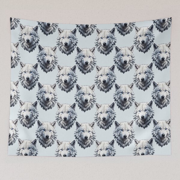 Item preview, White Wolf Head Pattern Design - White  designed and sold by PatternTitan.