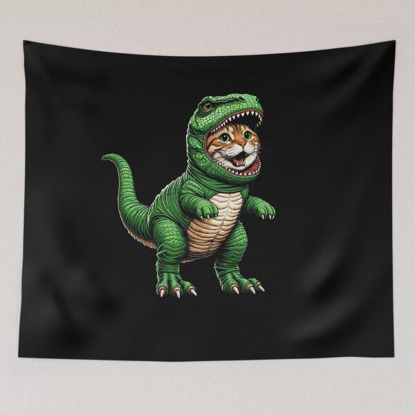 Item preview, Cat Wearing Dinosaur Outfit Funny Kitten Lover designed and sold by Kimberley King Art  King Art.