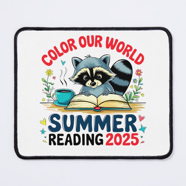 Item preview, Color Our World Summer Reading 2025 Cute Raccoon Book Lover designed and sold by designleon19.