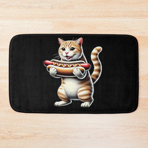 Item preview, Cat Eating Hotdog Kitten Hotdog Lover designed and sold by Kimberley King Art  King Art.