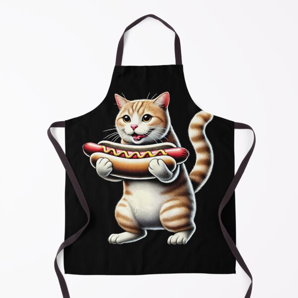 Item preview, Cat Eating Hotdog Kitten Hotdog Lover designed and sold by Kimberley King Art King Art.