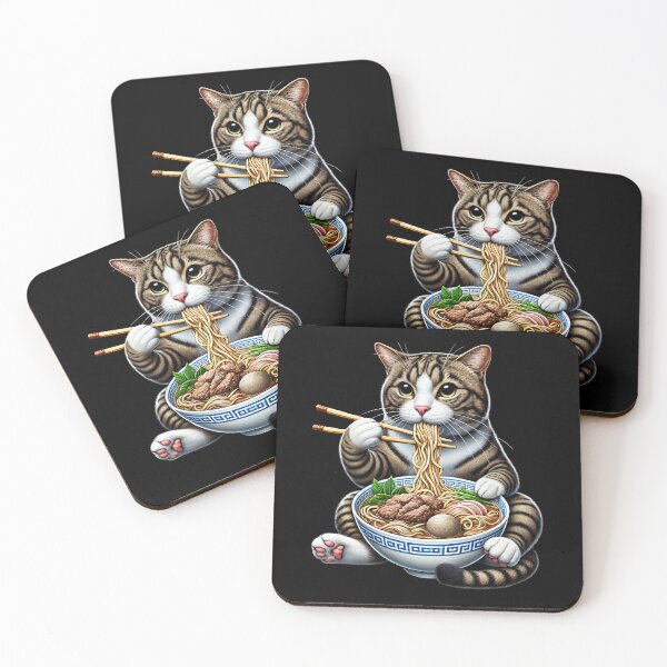 Item preview, Cat Eating Pho Kitten Pho Vietnamese Food Noodle Lover designed and sold by Kimberley King Art  King Art.