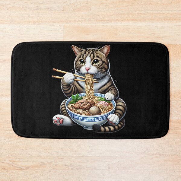 Item preview, Cat Eating Pho Kitten Pho Vietnamese Food Noodle Lover designed and sold by Kimberley King Art  King Art.
