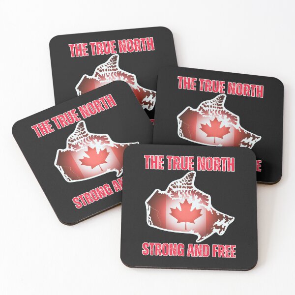 Item preview, The True North Strong:  Patriotic Canada Map Art With Maple Leaf designed and sold by elynne9.