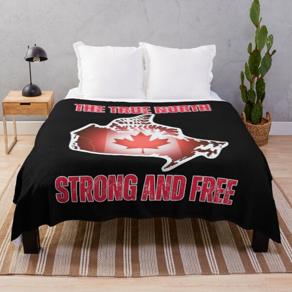 Item preview, The True North Strong:  Patriotic Canada Map Art With Maple Leaf designed and sold by elynne9.