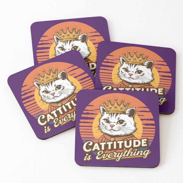 Item preview, Cattitude is Everything – Sassy Cat Pun Design designed and sold by Jollys-ArtShop.