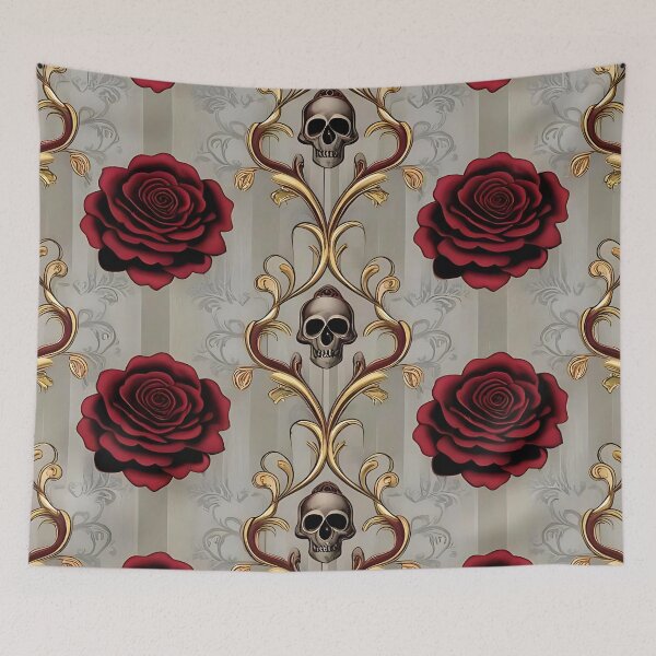 Item preview, Gothic Baroque Skull and Flower Garden designed and sold by UniversalFlair.