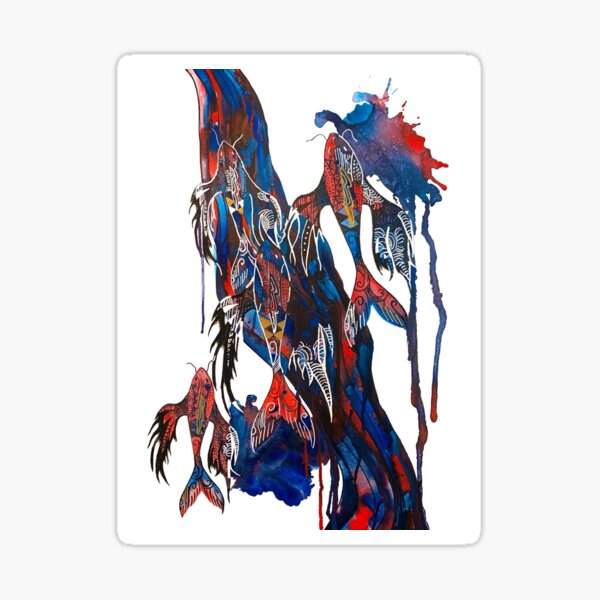 Item preview, Abstract Fish Watercolour Art designed and sold by GentleRoses.