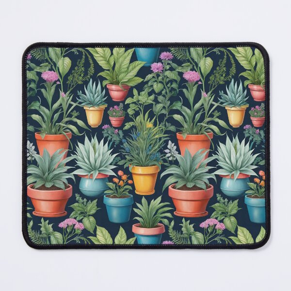 Item preview, House Plants And Flowering Container Plants On A Black Background designed and sold by CarrollGene.