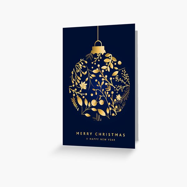 Item preview, Merry Christmas Ornament Greeting made from golden Branches and berries designed and sold by Jdawnink.