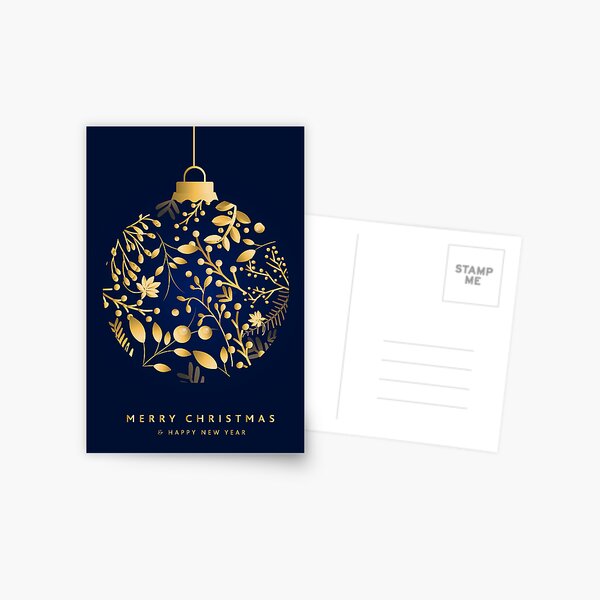 Item preview, Merry Christmas Ornament Greeting made from golden Branches and berries designed and sold by Jdawnink.