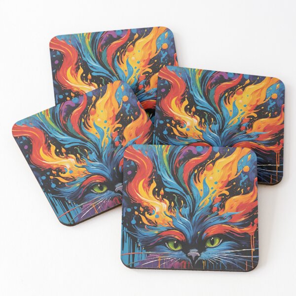 Item preview, Flaming cat designed and sold by SimoesArtistry.