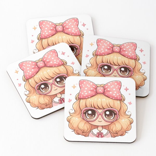 Item preview, Cute Kawaii Girl in Sunglasses and Bow designed and sold by ZanyPaintbrush.
