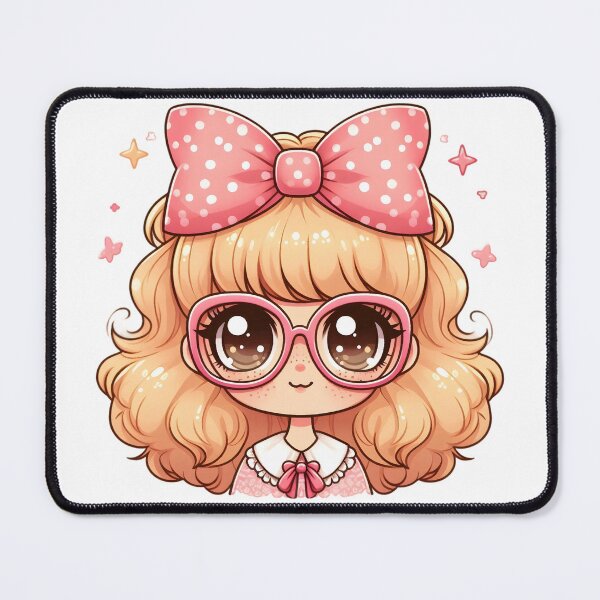 Item preview, Cute Kawaii Girl in Sunglasses and Bow designed and sold by ZanyPaintbrush.