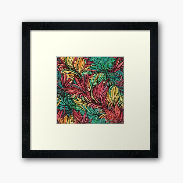 Item preview, Floral abstract burst pattern designed and sold by Designbes.