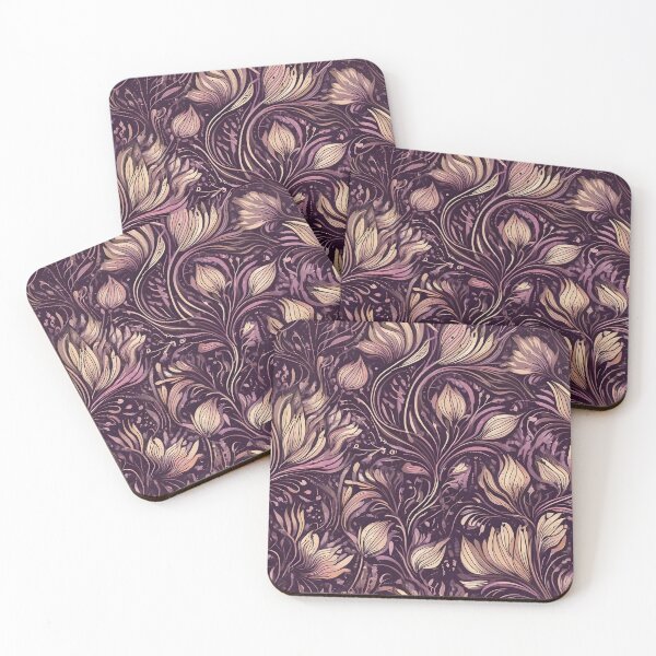 Item preview, Abstract florals curling stems pattern designed and sold by Designbes.