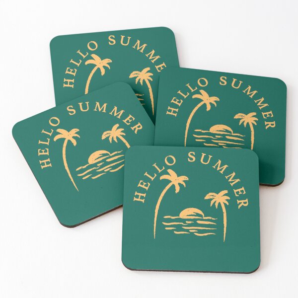 Item preview, Hello Summer Holiday Vintage Palm Trees Sun Waves designed and sold by SStarDesigns.