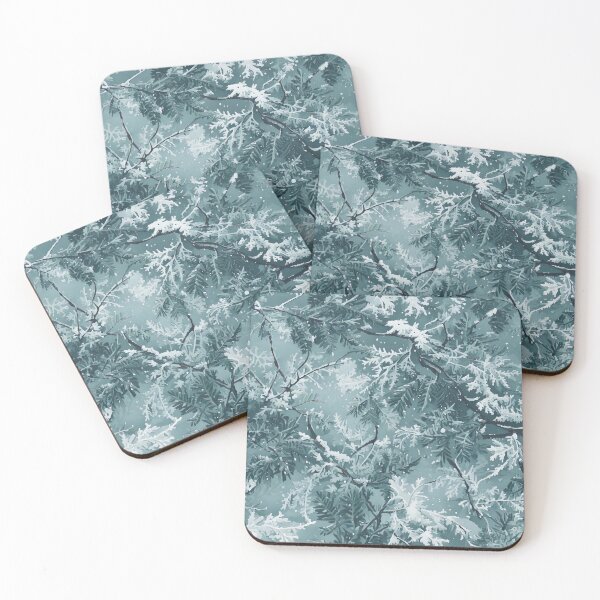 Item preview, winter snow dusted branches with icy textures designed and sold by Designbes.