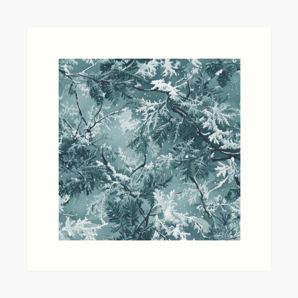 Item preview, winter snow dusted branches with icy textures designed and sold by Designbes.