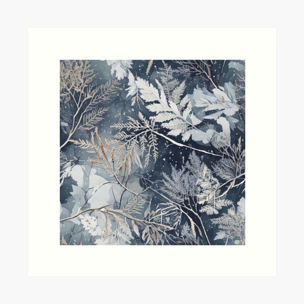 Item preview, Soft snow dusted branches with icy textures designed and sold by Designbes.